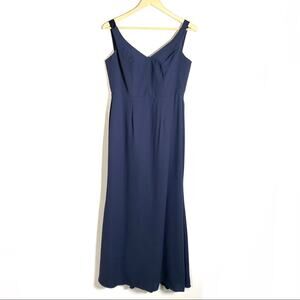 Vera Wang WHITE label midnight blue maxi gown formal bridesmaid dress size 6